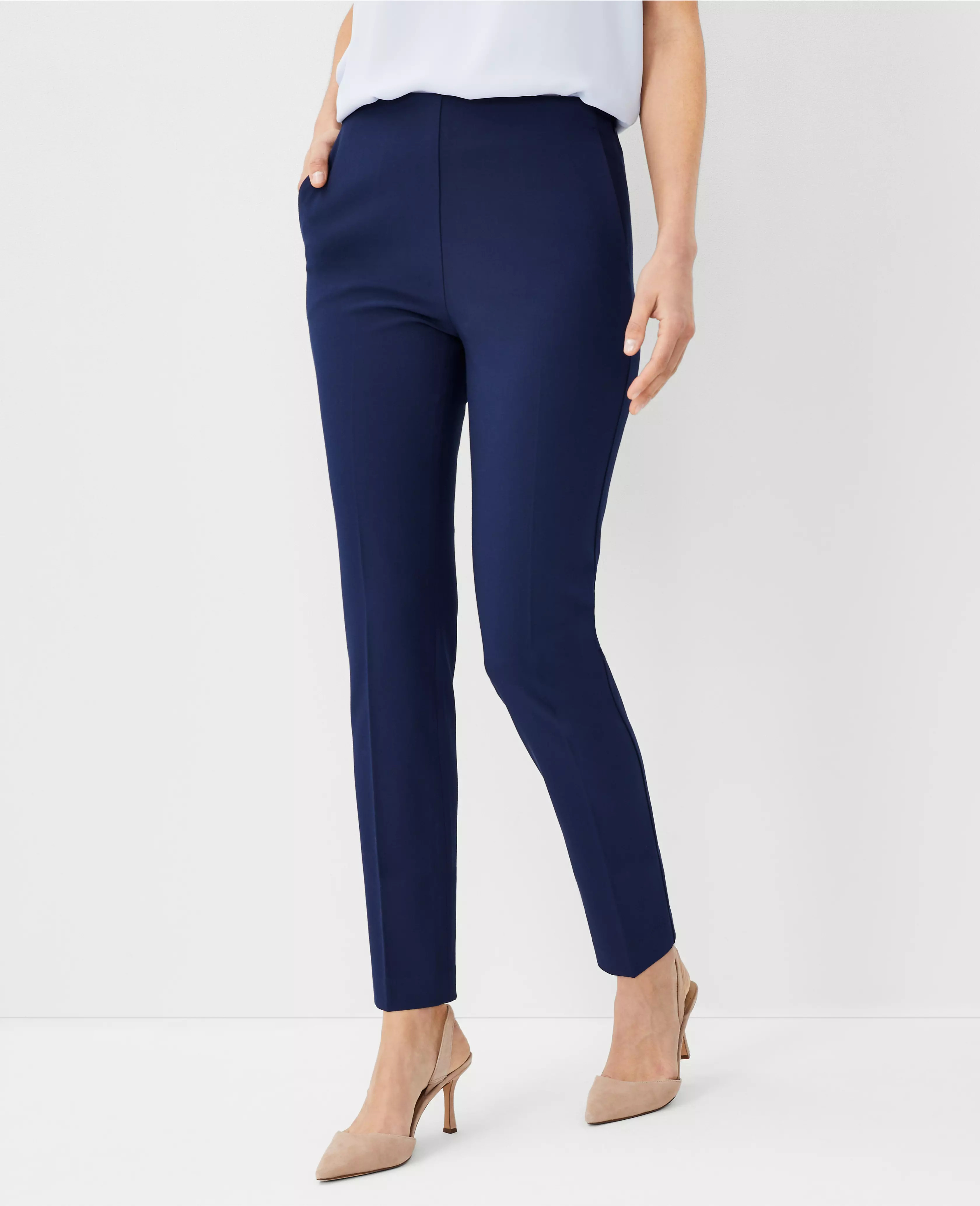 The Side Zip Ankle Pant in Bi-Stretch | Ann Taylor (US)