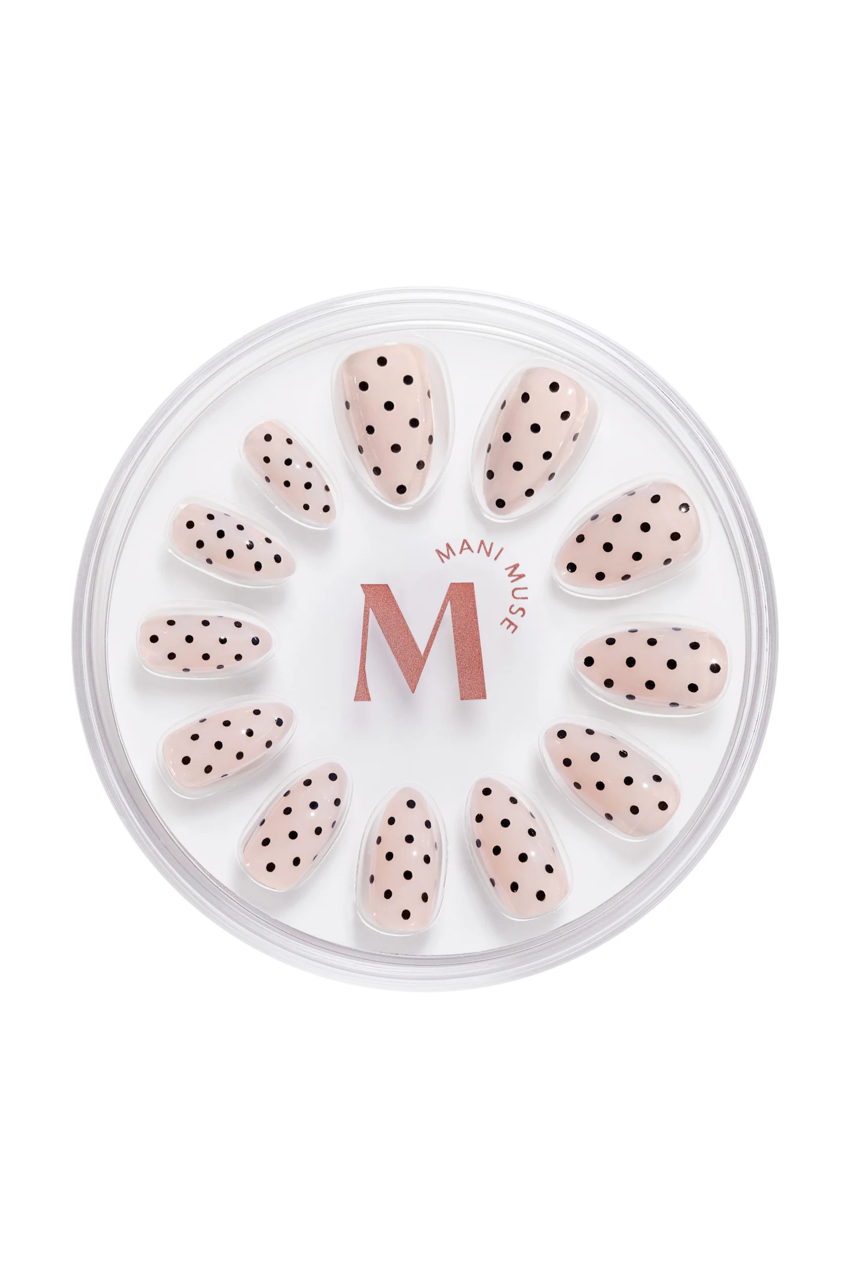 Spotted Past Midnight Nude Polka Dot Press-On Nails \u2013 Mani Muse | Mani Muse