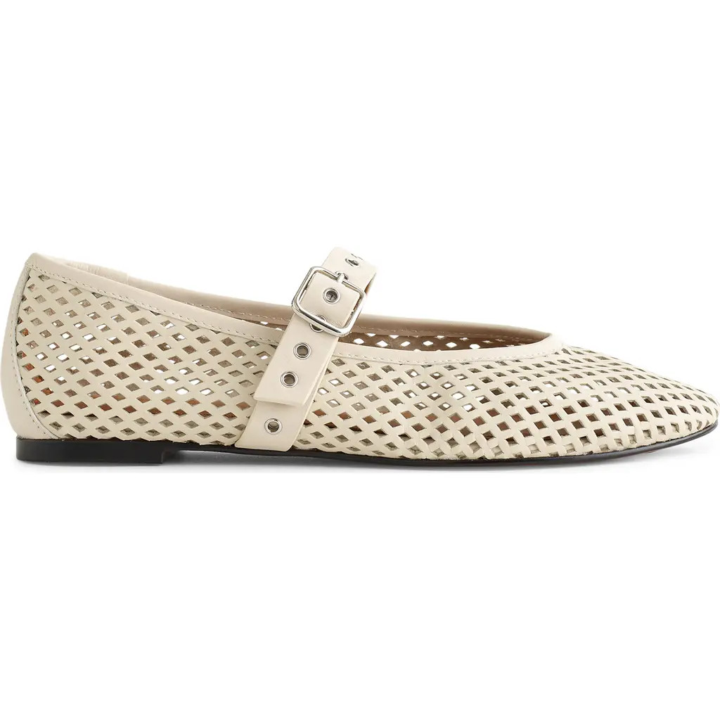 Madewell The Remy Perforated Mary Jane Flat in Vintage Muslin at Nordstrom, Size 10 | Nordstrom