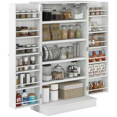 Kitchen Pantry Storage Cabinet With 5-Tier Shelving, 12 Spice Racks | Wayfair North America