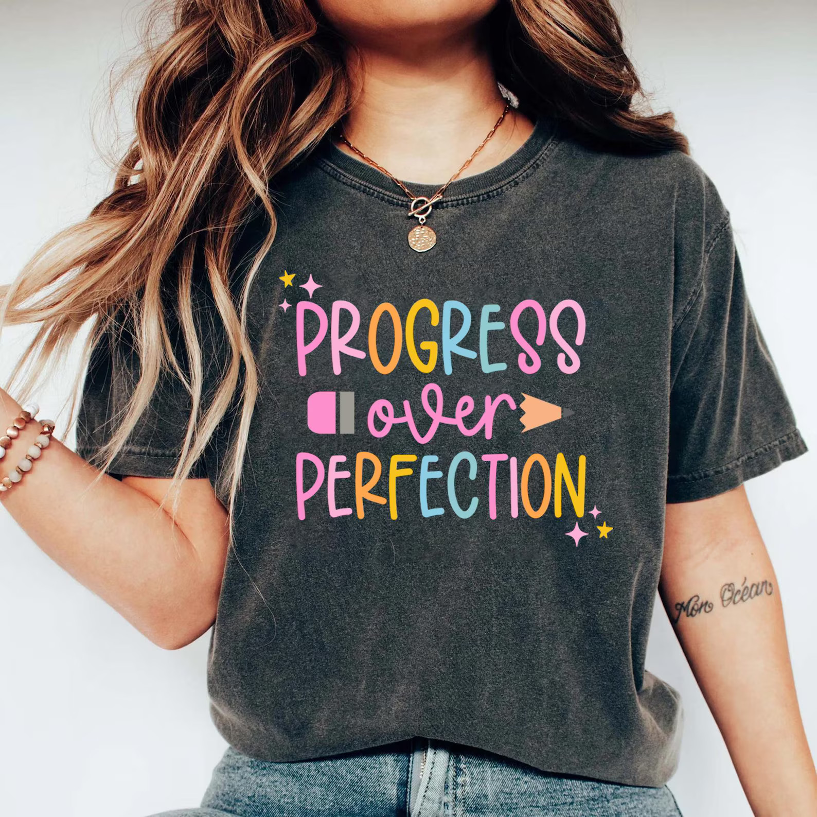 Progress Over Perfection Shirt, Teacher Shirts, Back to School Shirt, Gift for Teacher, Teacher A... | Etsy (US)