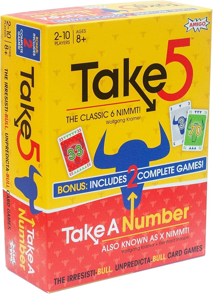 AMIGO Take 5: Two Games in One – U.S. Version of 6 Nimmt! with Take A Number (X Nimmt!) Include... | Amazon (US)