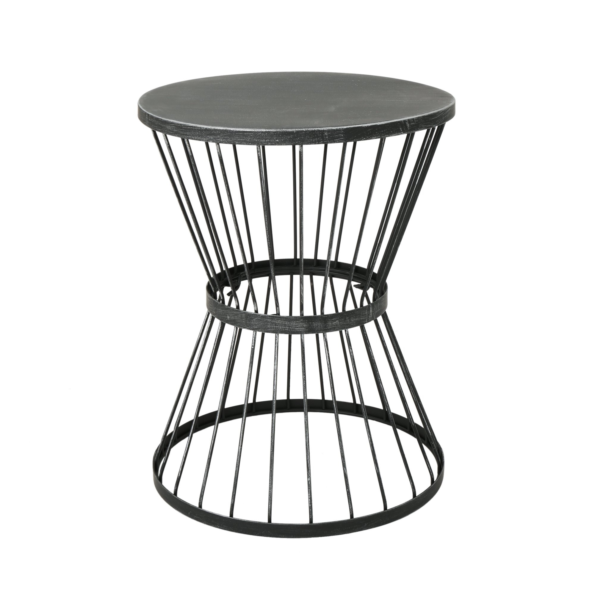 Fern Outdoor 16 Inch Matte Black Iron Side Table - Walmart.com | Walmart (US)