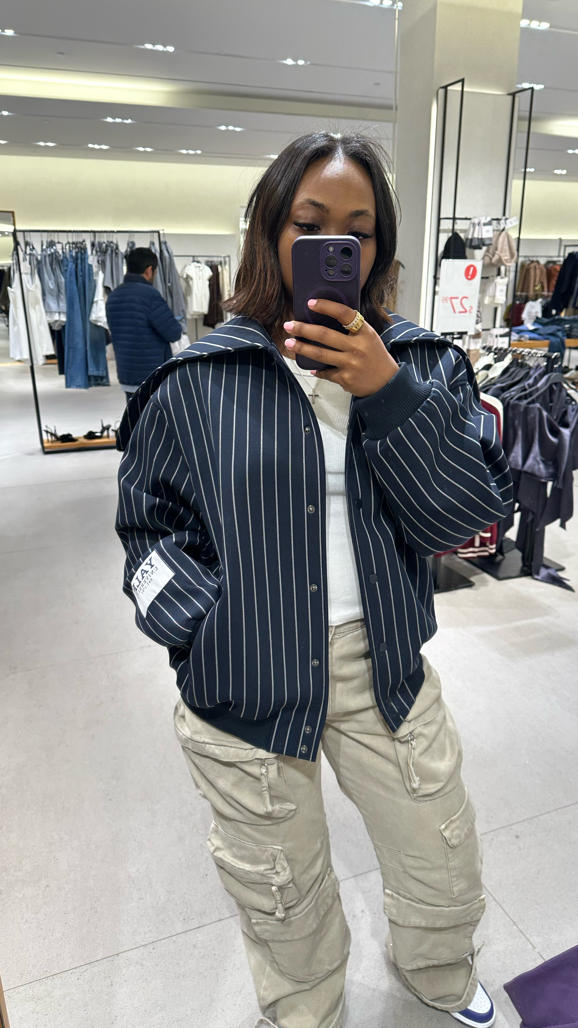Striped Varsity Jacket with zipped hood

Oversized; wearing a size small

#LTKStyleTip