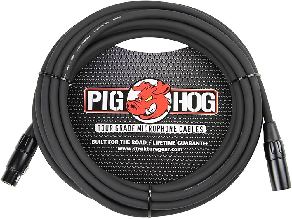 Pig Hog PHM20 High Performance 8mm XLR Microphone Cable, 20 Feet,Black | Amazon (US)