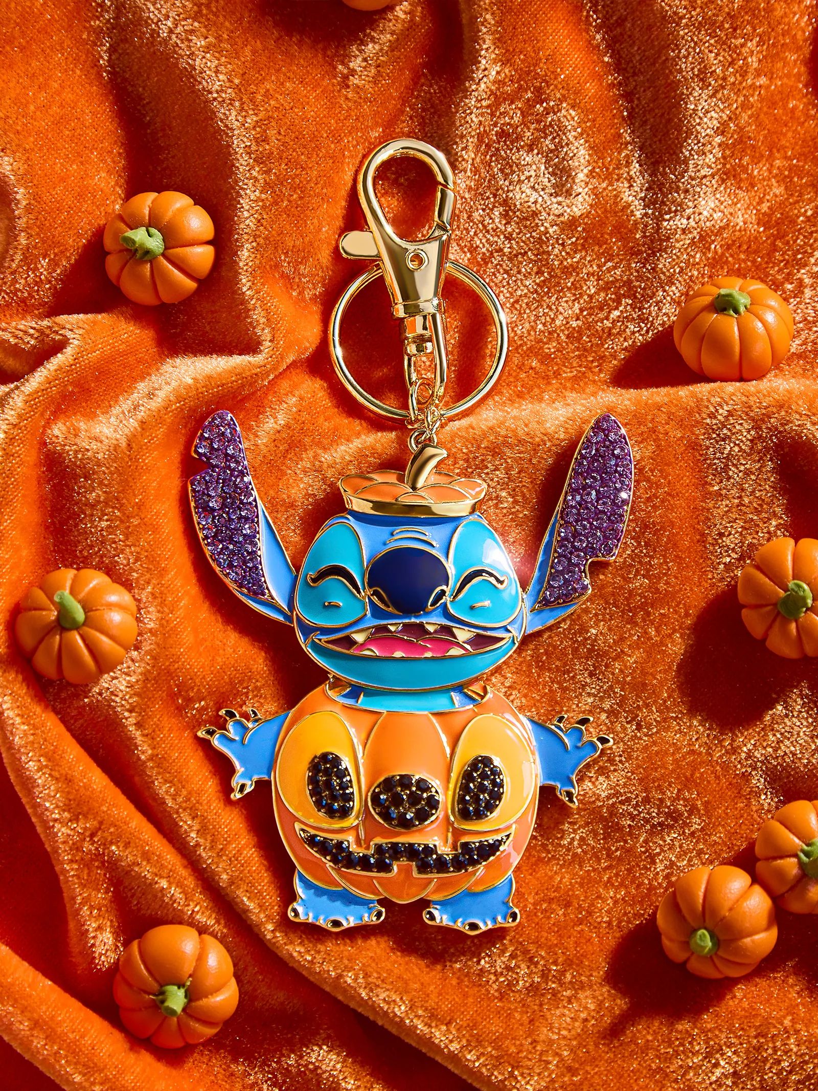 Stitch Disney 2D Pumpkin Bag Charm - Stitch Pumpkin Glow-In-The-Dark Bag Charm | BaubleBar (US)