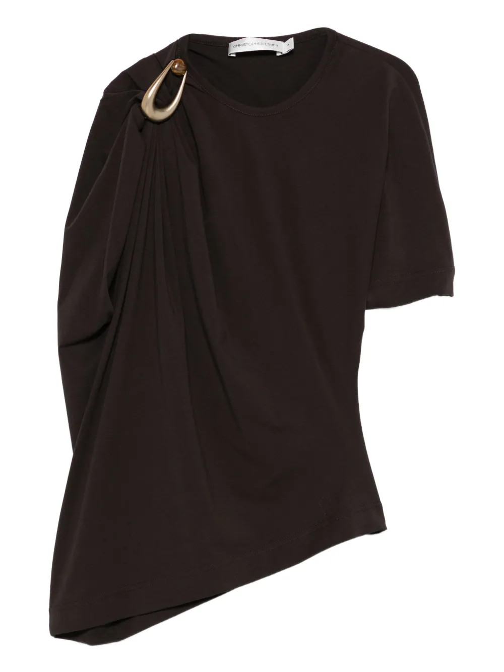Christopher Esber Draped ring-detail Top | Brown | FARFETCH | Farfetch Global