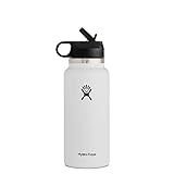 Amazon.com: Hydro Flask Wide Mouth Straw Lid - Stainless Steel Reusable Water Bottle - Vacuum In... | Amazon (US)