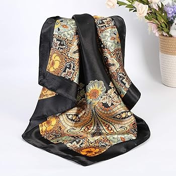 AWAYTR 35” Satin Large Square Head Scarves - 4PCS Silk Like Neck Scarf Hair Sleeping Wraps Sati... | Amazon (US)
