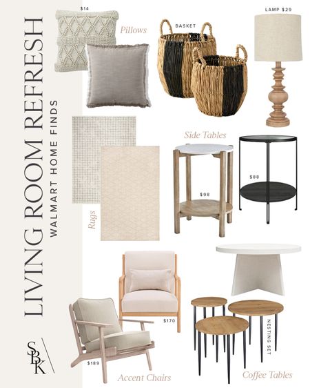 H O M E \ living room refresh home finds from Walmart!!

Coffee table
Accent chair
Rug 
Side table 

#LTKunder100 #LTKhome