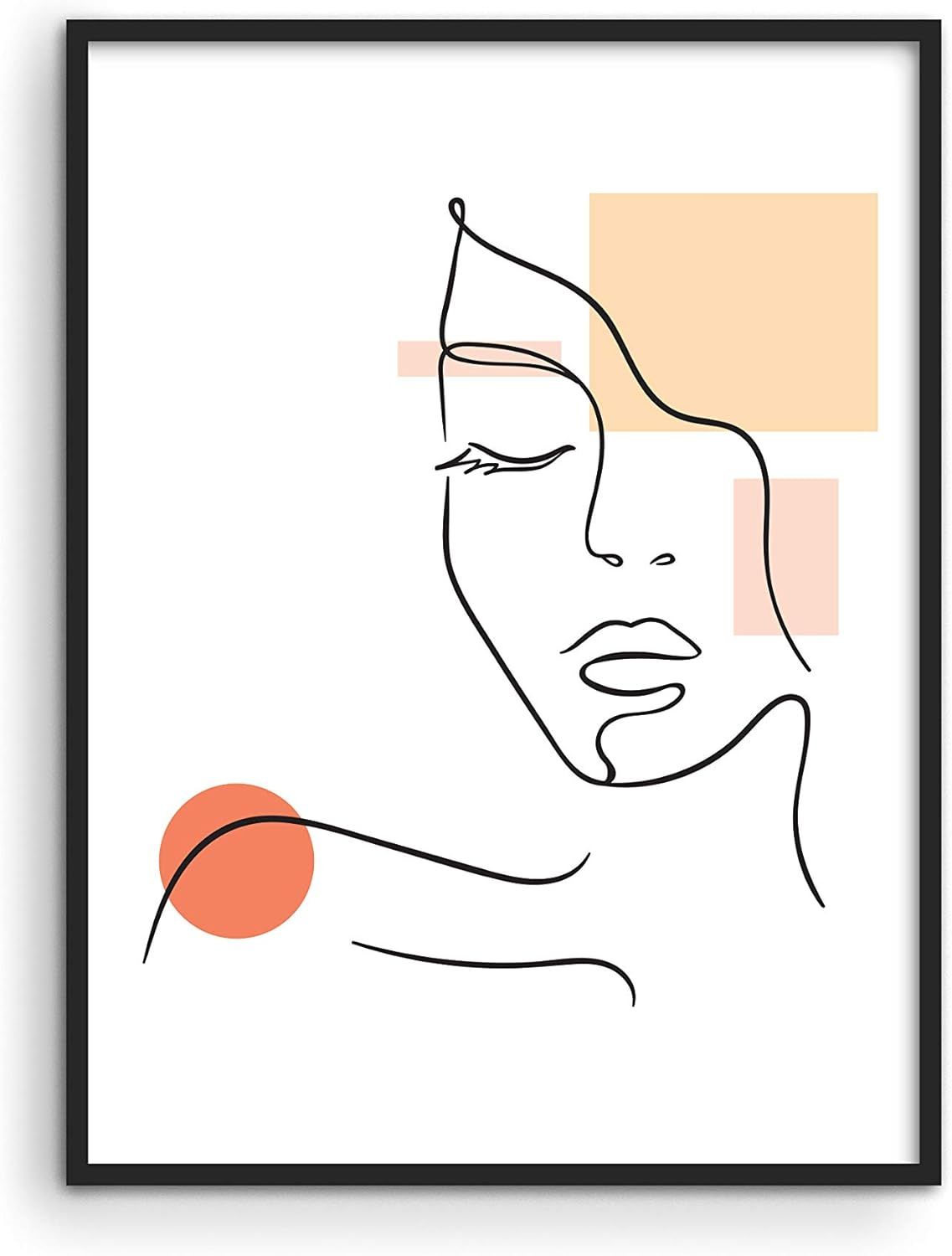 Minimalist Wall Art Abstract Poster - by Haus and Hues | Line Art Drawing Poster | Sketch Wall Ar... | Amazon (US)