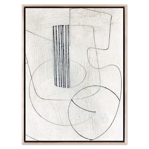 Cran Mid Century Modern Black Lines Curves Abstract Natural Frame Illustration - 40x30 | Kathy Kuo Home