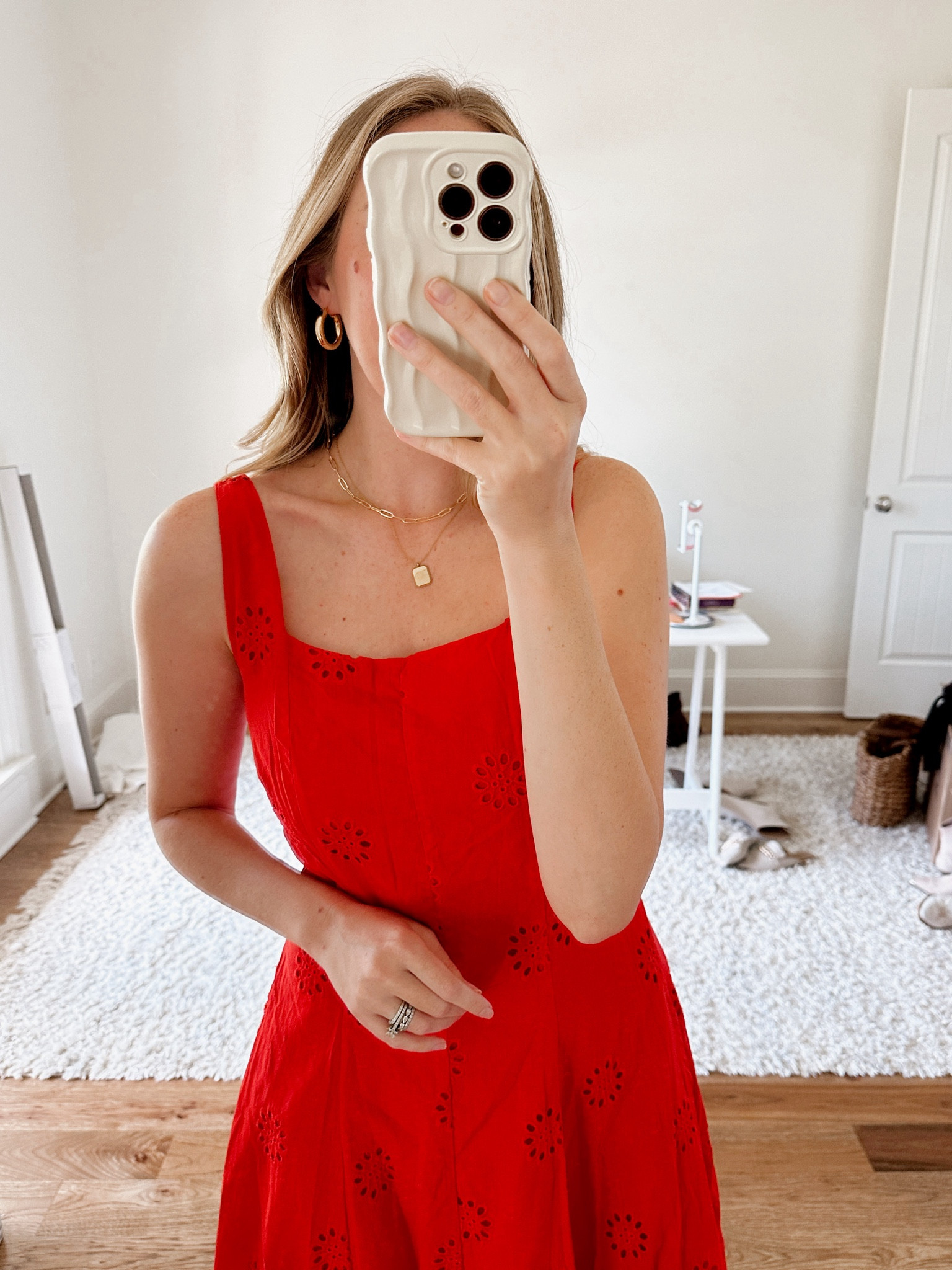 Sunday outfit midi dress gold jewelry Amazon by BarbiGia. Red dress outfit. Date night outfit 



#LTKBeauty #LTKFindsUnder50 #LTKStyleTip