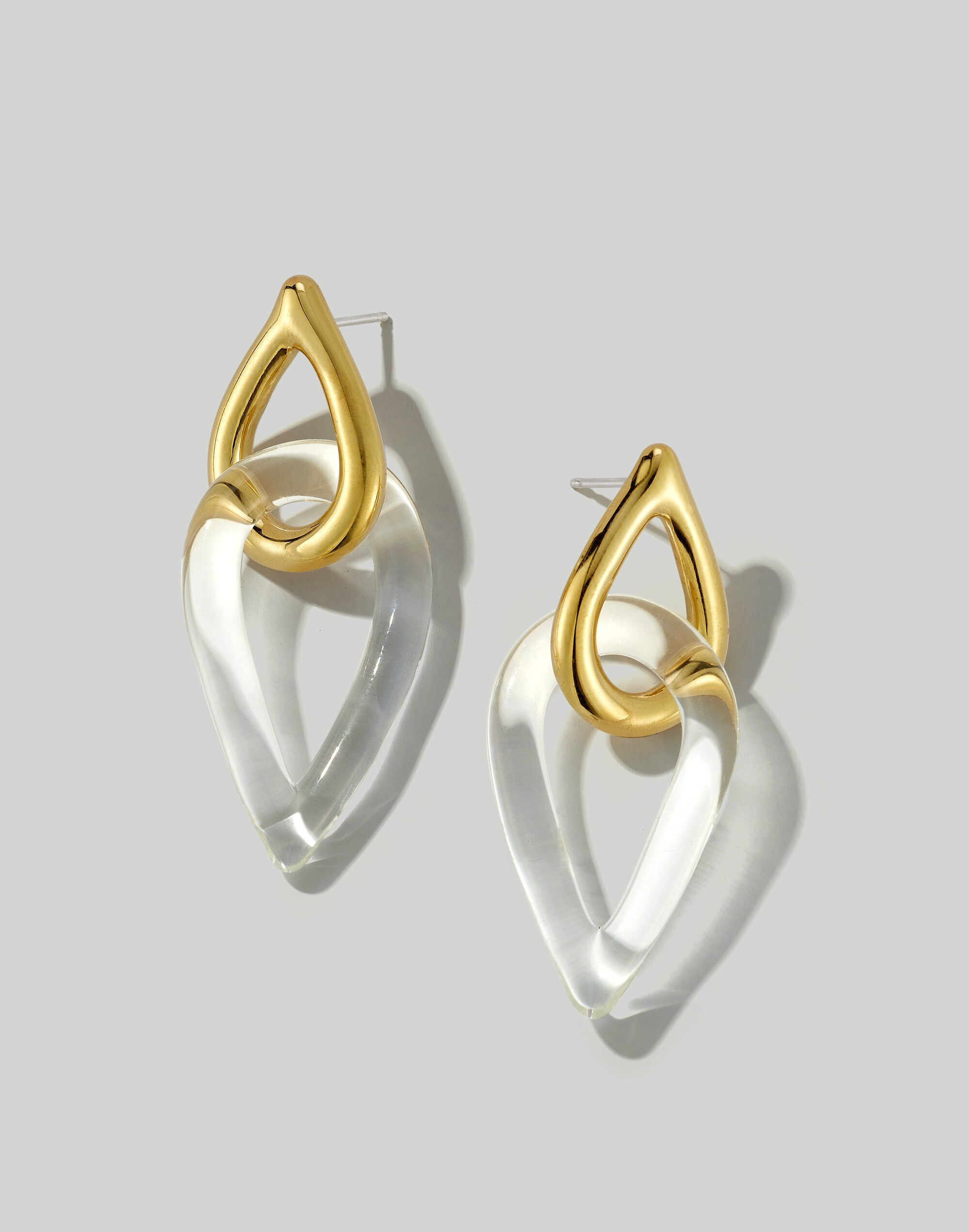 Jane D'Arensbourg Teardrop Brass and Glass Stud Earrings | Madewell