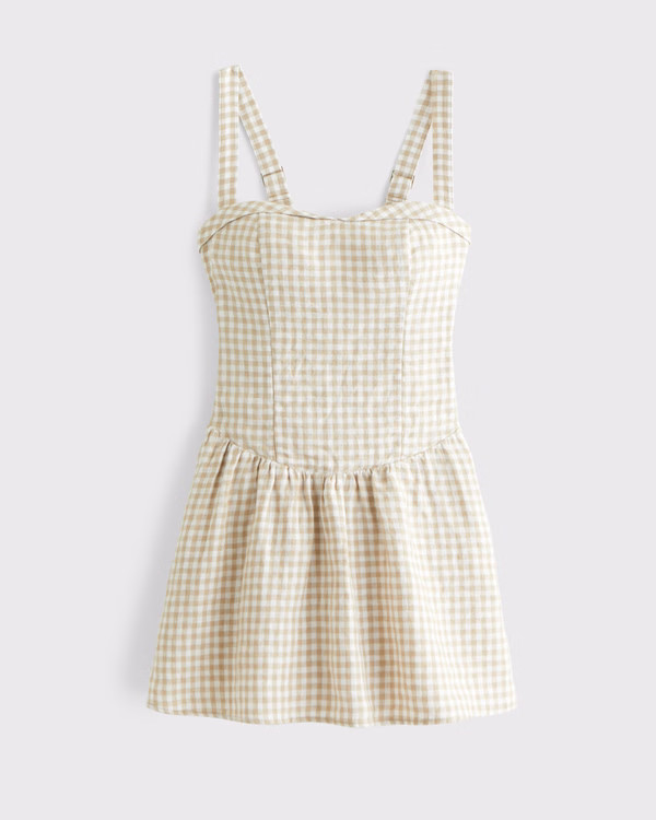 Premium Linen Drop-Waist Skort | Abercrombie & Fitch (US)