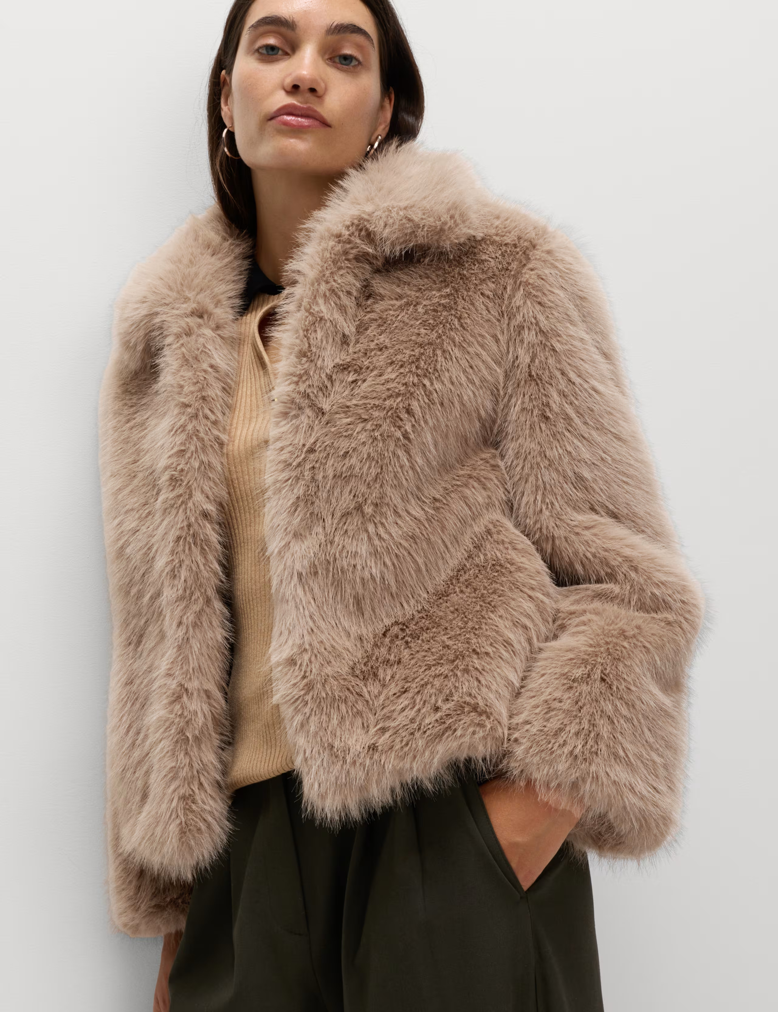 Faux Fur Collared Short Jacket | Marks & Spencer (UK)