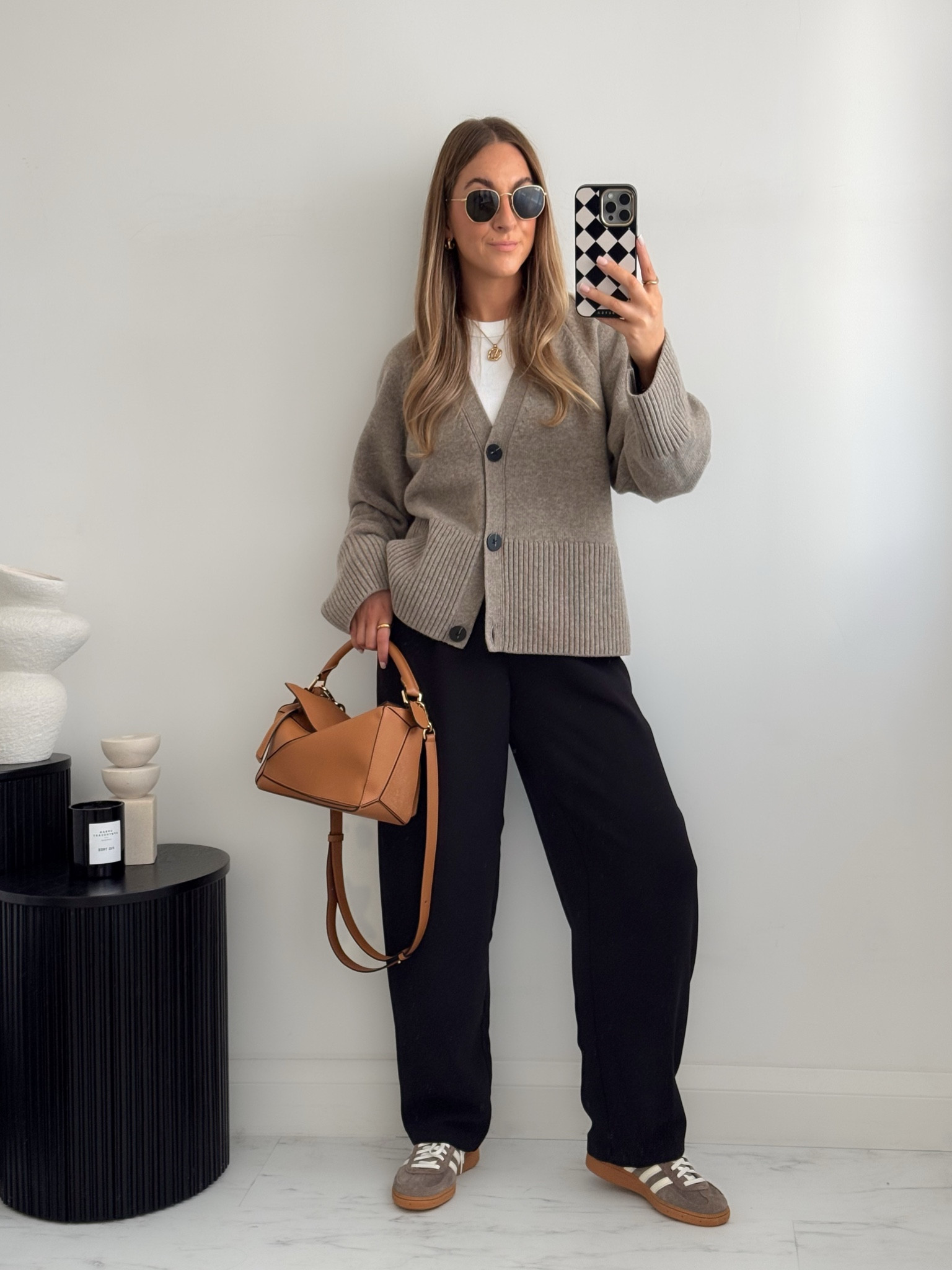 Autumn outfit with black trousers, a cardigan & adidas spezials 

#LTKautumn #LTKstyletip #LTKworkwear