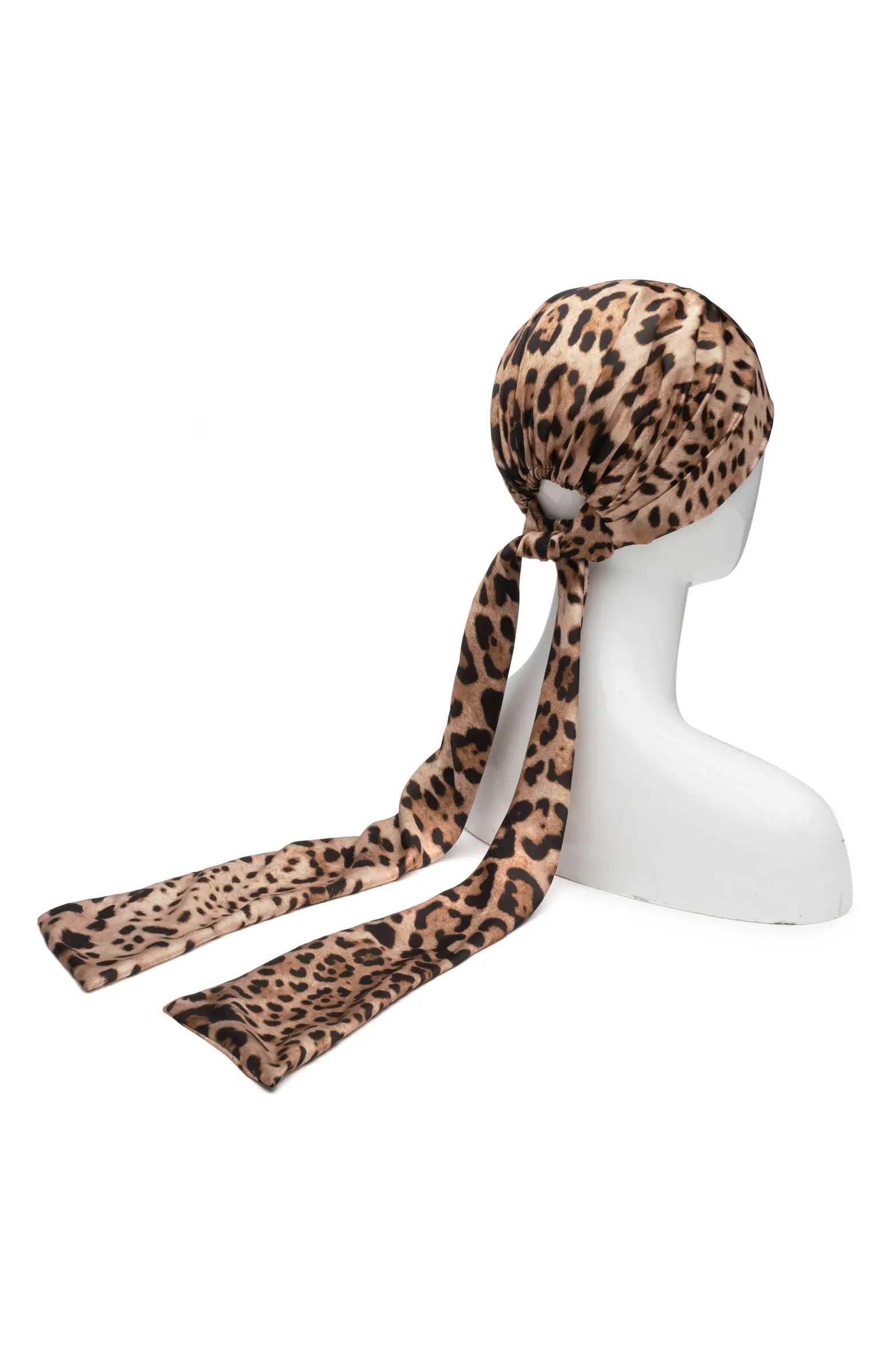 Gigi Leopard Print Satin Headscarf | Nordstrom