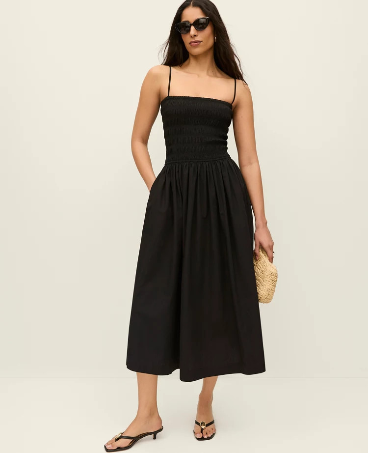 Smocked Flare Maxi Dress | Ann Taylor