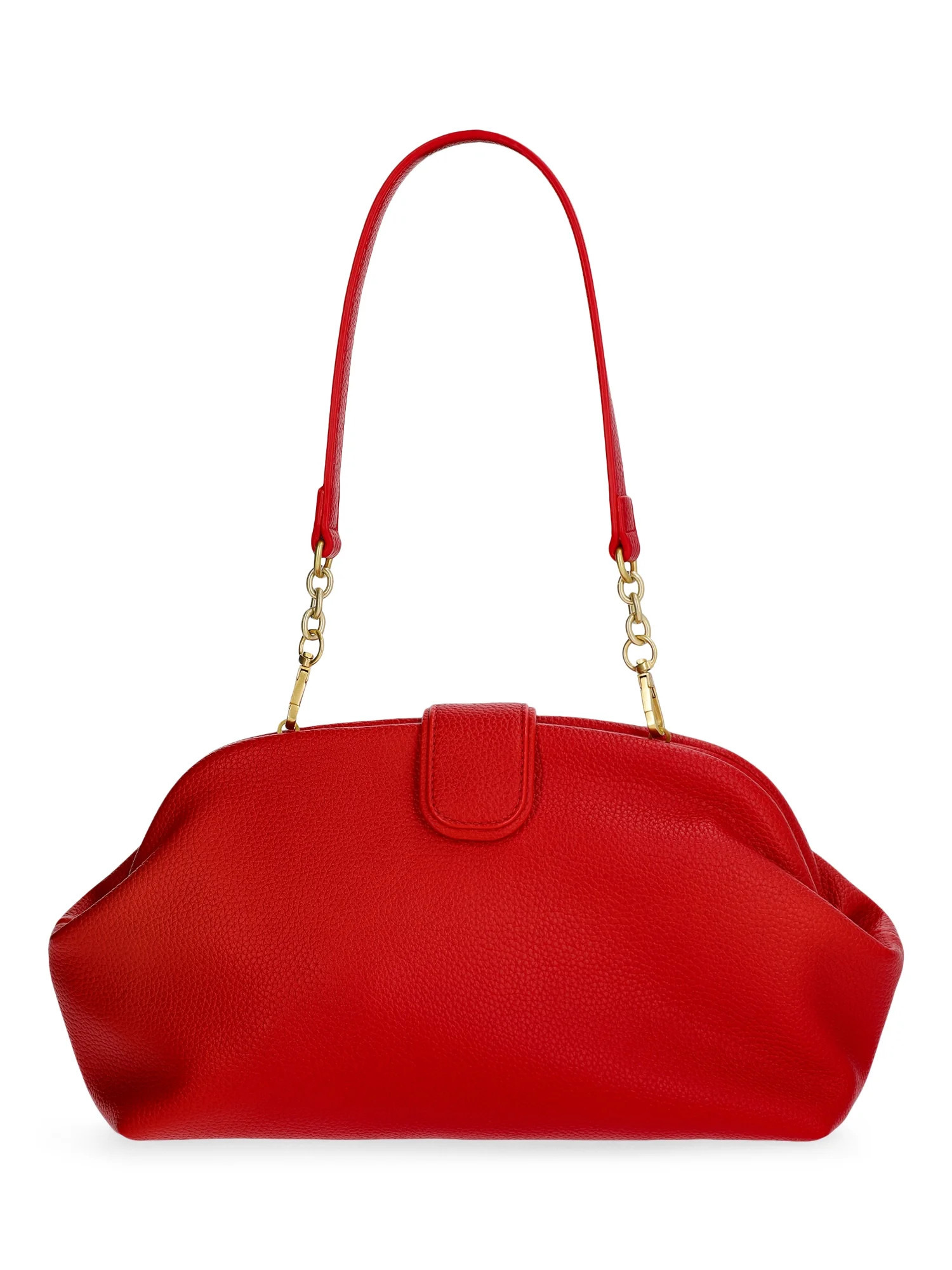 Free Assembly Women's Faux Leather Clutch Handbag, Red Engine | Walmart (US)