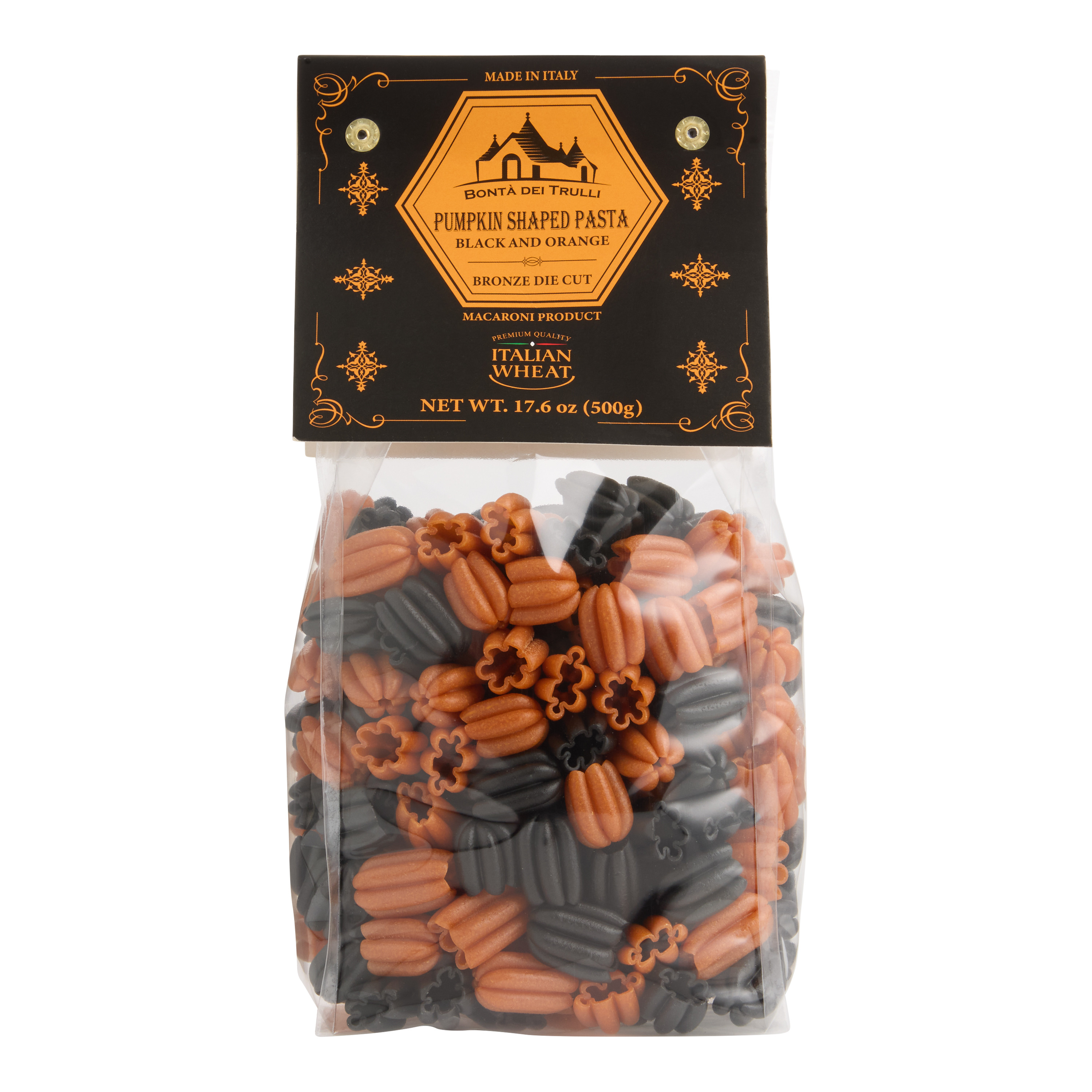 Black and Orange Pumpkin Shaped Pasta | World Market