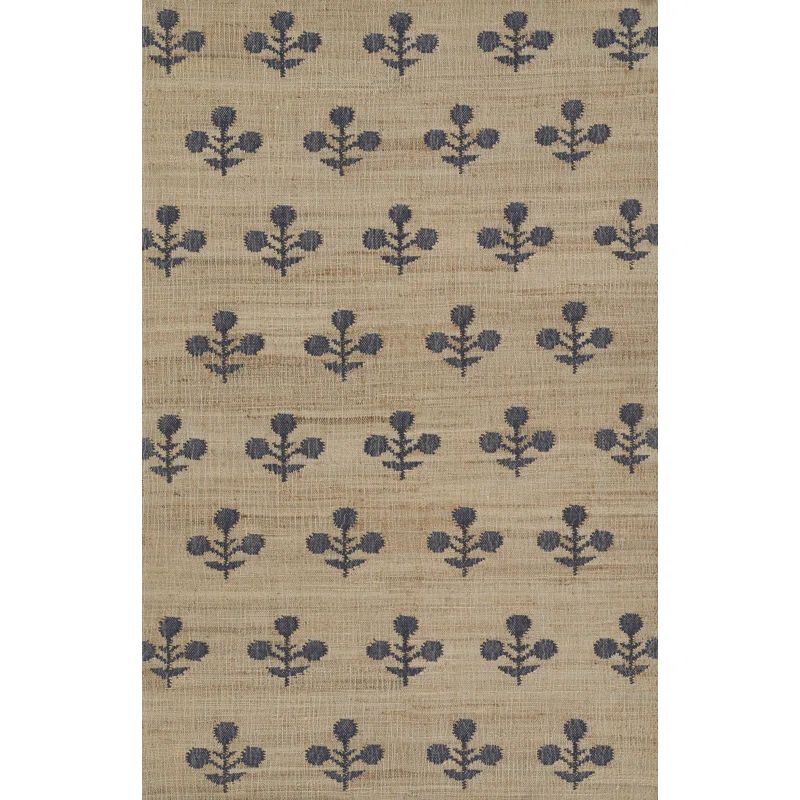 Erin Gates by Momeni Orchard Bloom Blue Hand Woven Wool and Jute Area Rug | Wayfair North America
