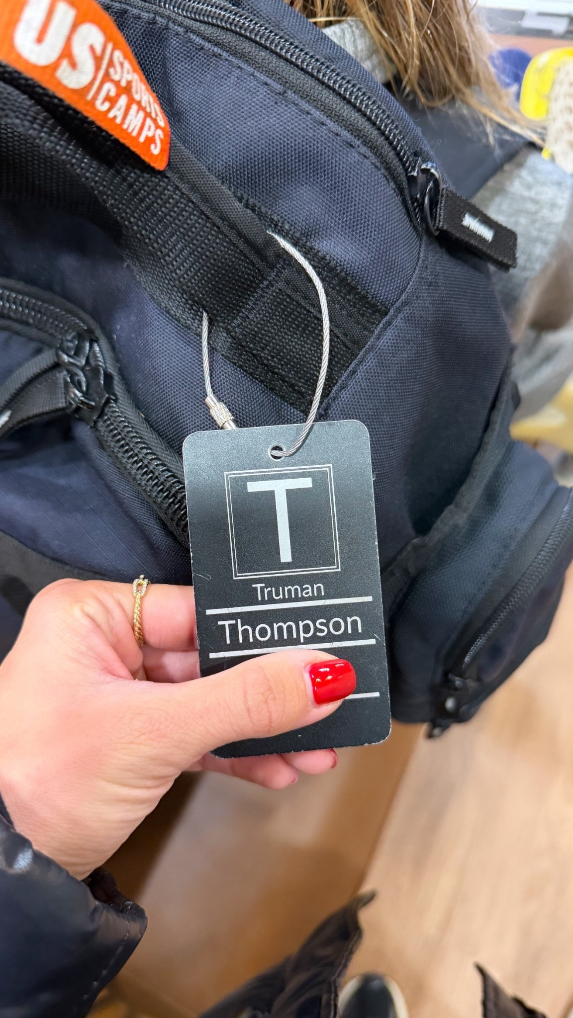 Good gift idea for the sports kiddo! Personalized name tag for their bags 