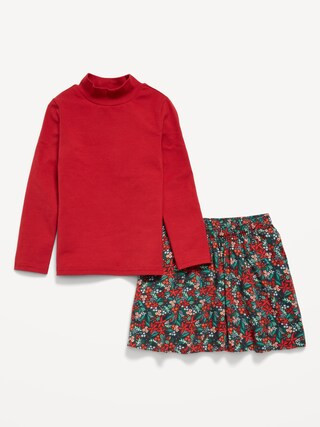 Mock-Neck Top and Skirt Set for Toddler Girls | Old Navy (US)