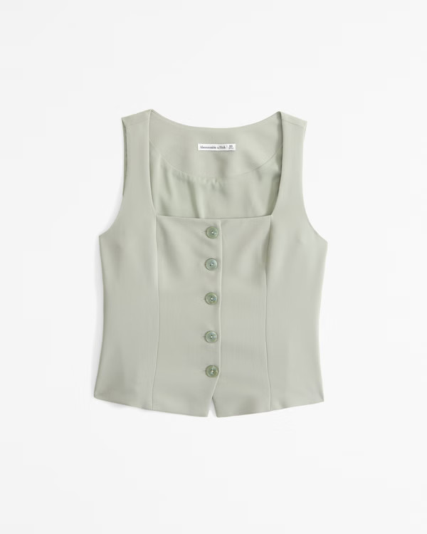 Women's The A&F Mara Tailored Vest Squareneck Set Top | Women's Tops | Abercrombie.com | Abercrombie & Fitch (US)