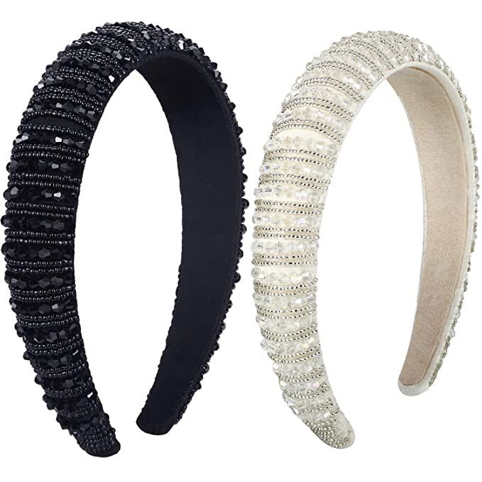 2 Pieces Bachelorette Party Decorations Crystal Rhinestone Headbands Crystal Embellished Headband... | Amazon (US)