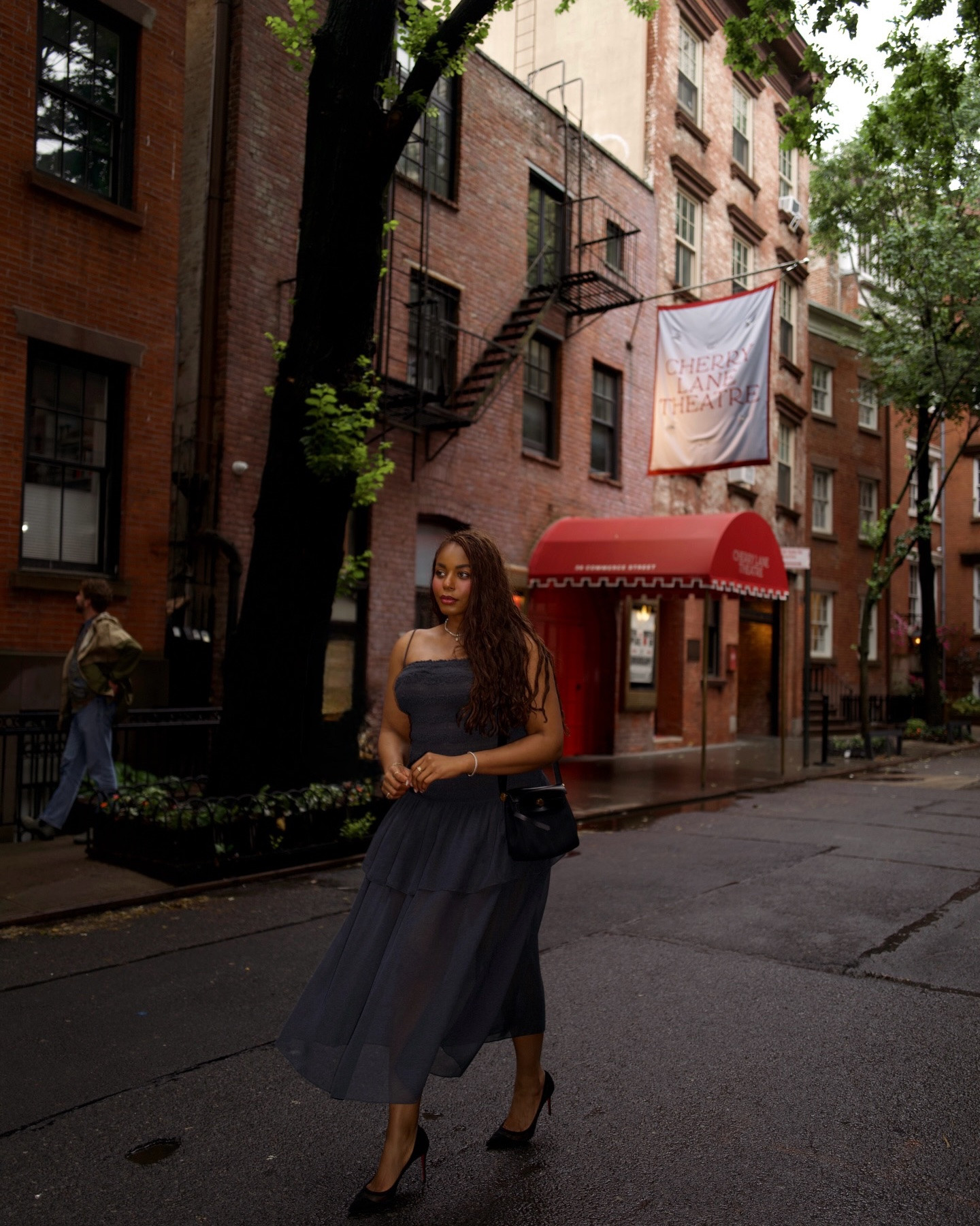 Pretending to be a tourist in my city while wearing a gorgeous navy sheer midi dress from proenza schouler. Love the ruffled and draping. Perfect dress for a summer party! … For more links to wedding guest dress summer, prime day deals, summer dresses, business casual workwear, country concert, bathing suits, bathroom decor, follow me on LTK! ✨

#LTKsummer #LTKdresses #LTKwedding