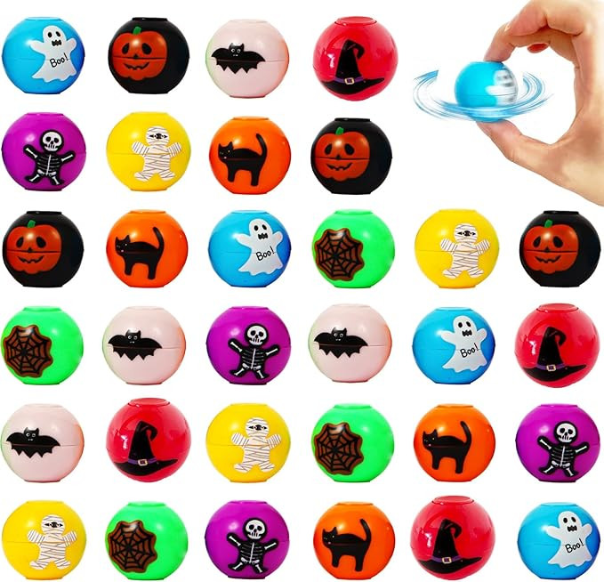 32 Pcs Halloween Party Favors Mini Fidget Spinners Ball Toys for Kids Boys Girls Halloween Trick ... | Amazon (US)