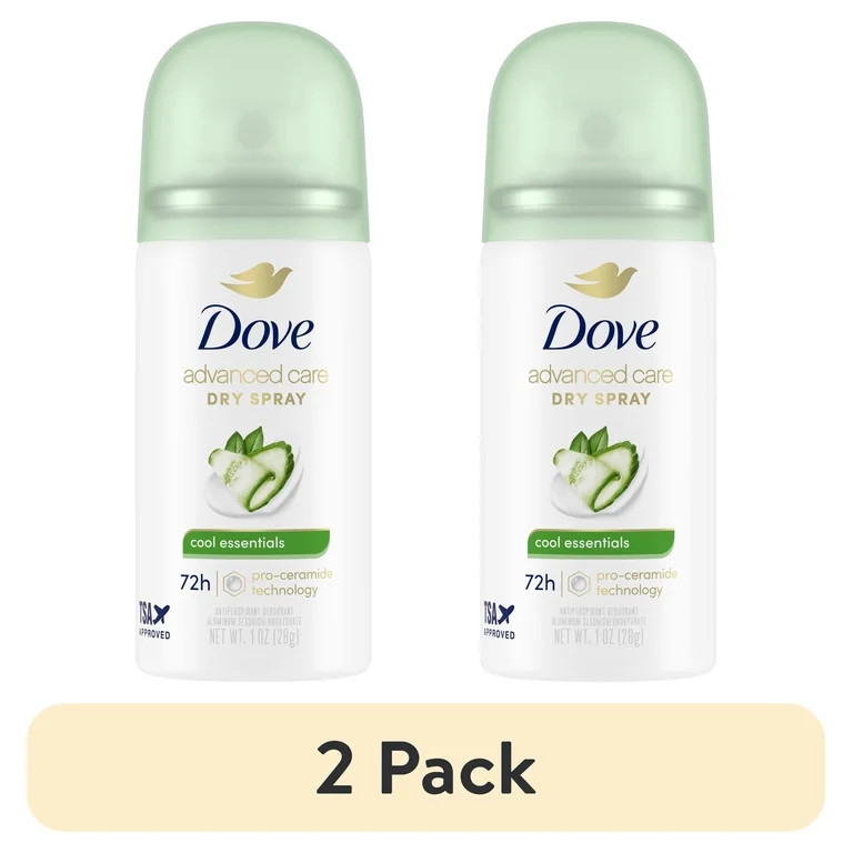 (2 pack) Dove Advanced Care Antiperspirant Deodorant Spray For Women Cool Essentials 1 oz | Walmart (US)