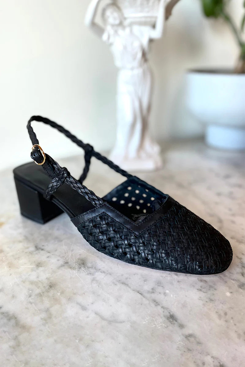 Frankie Walking Slingback - Jet Black | Emerson Fry
