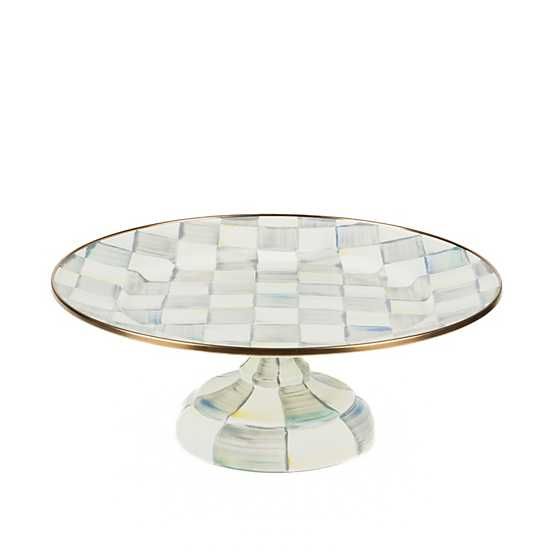 MacKenzie-Childs | Sterling Check Enamel Pedestal Platter - Small | MacKenzie-Childs