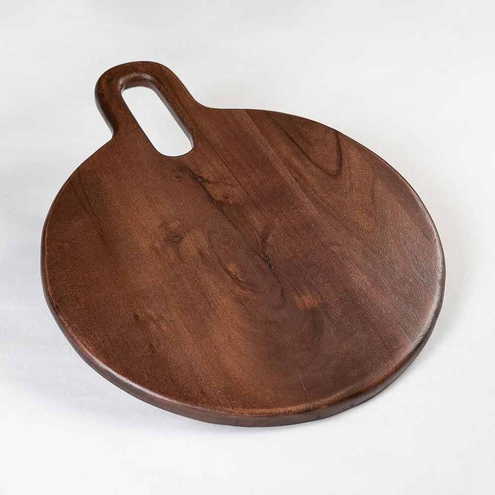 The Fine Living Co. Walnut Round Serveware Board with Handle, Charcuterie Boards, Acacia Wood 0.6... | Amazon (US)