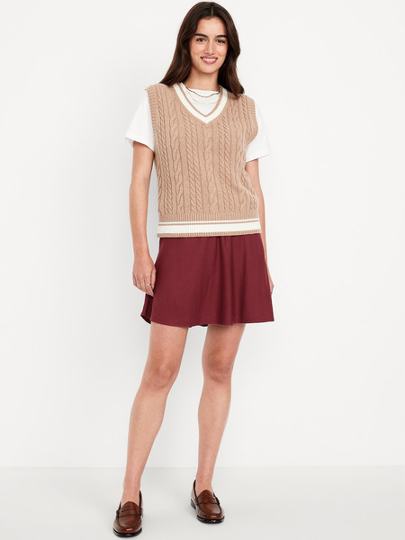 High-Waisted Crepe Flounce Mini Skirt | Old Navy | Old Navy (US)