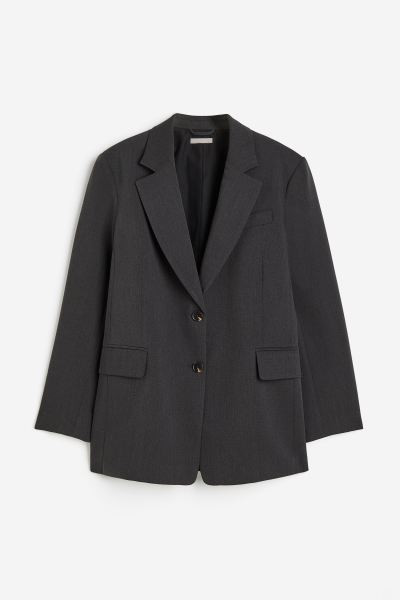 Oversized Twill Blazer - Dark gray - Ladies | H&M US | H&M (US + CA)
