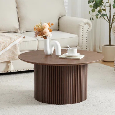 31.5'' Round Fluted Pedestal Coffee Table | Wayfair North America