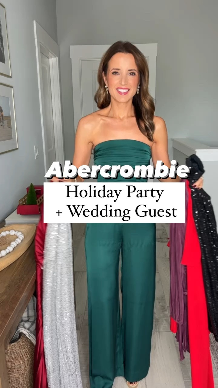 Cyber Monday deals - Abercrombie party dresses on sale! Wedding guest dresses. Sequin dresses. New Year’s Eve dresses. Holiday party dresses. Christmas party dresses. Date night dresses. 
Black Friday dresses. Red dresses. Green jumpsuit. 

#1: XXS petite 
#2: XXS petite 
#3:Wearing XXS petite but would have preferred regular length.
#4: XXS petite  
#5: XXS petite 
#6: XXS regular for a little extra length 

#LTKHoliday #LTKwedding #LTKparties
