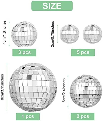 11 Pieces Disco Ball Cake Decoration Disco Ball Table Decorations Disco Ball Centerpiece Decor 70s D | Amazon (US)