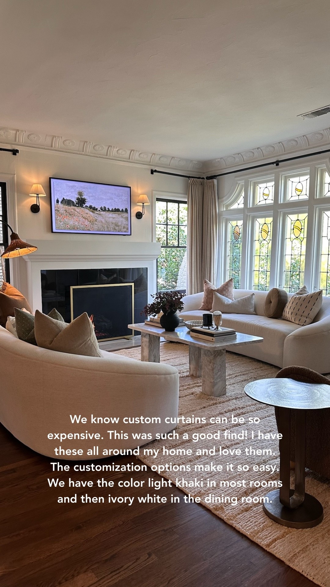 We have the pinch pleat curtains in the color light khaki throughout our home & ivory white in our dining room.🤍 I prefer the memory shaped. 



#LTKHome