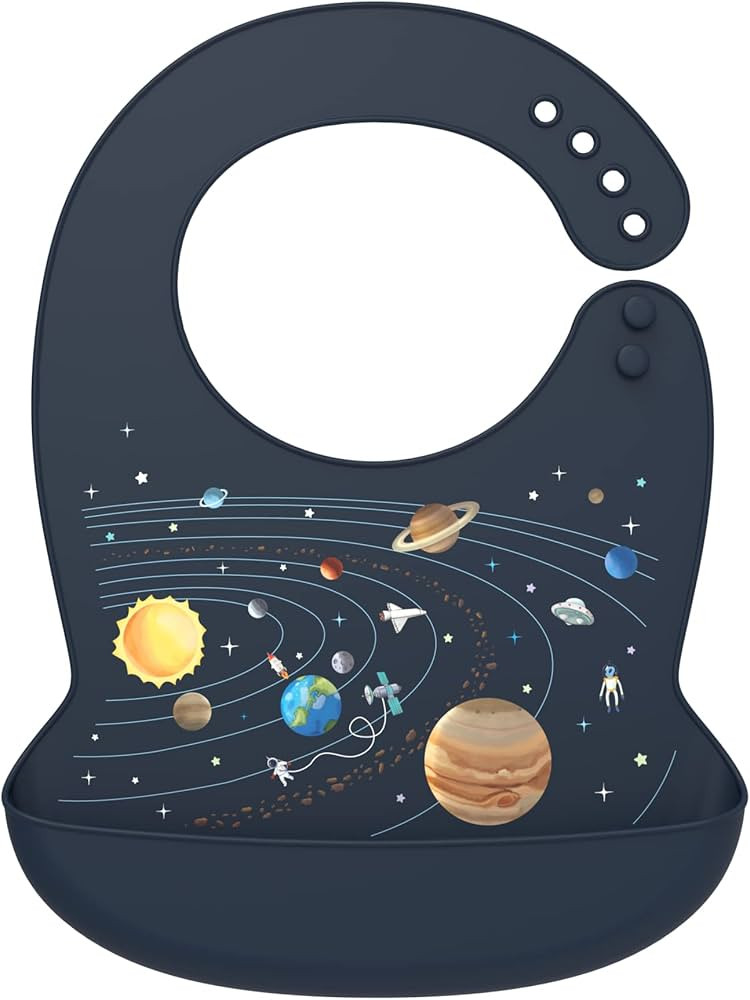 lofca Silicone Bib For Babies & Toddlers Self Feeding BPA Free Waterproof Comfortable Soft Space | Amazon (US)