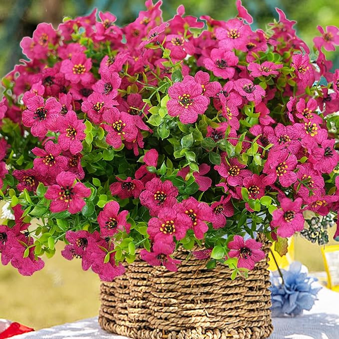 Artificial Flowers for Outdoor, UV Resistant Fake Silk Flowers, Realistic Faux Plants for Outside... | Amazon (US)