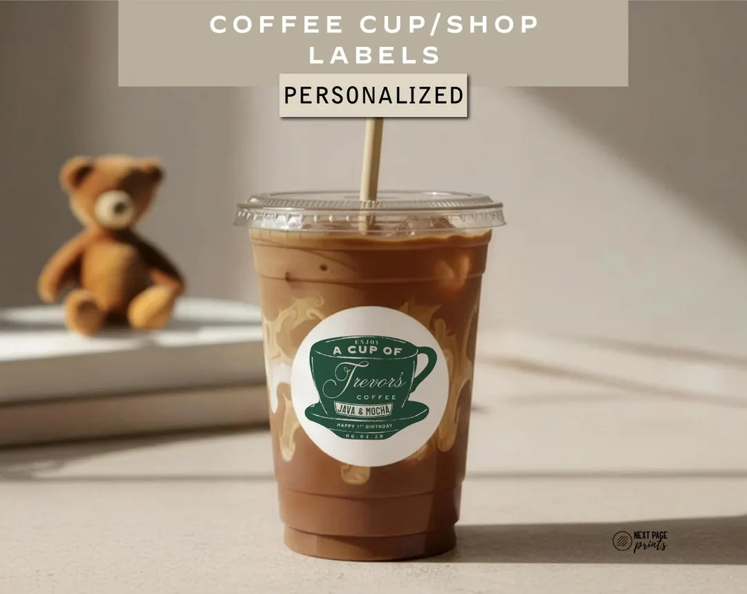 Luxury Birthday Coffee Cup Sticker, Ralph Coffee Birthday Label, Green Ralph Coffee Polo Theme, R... | Etsy (US)