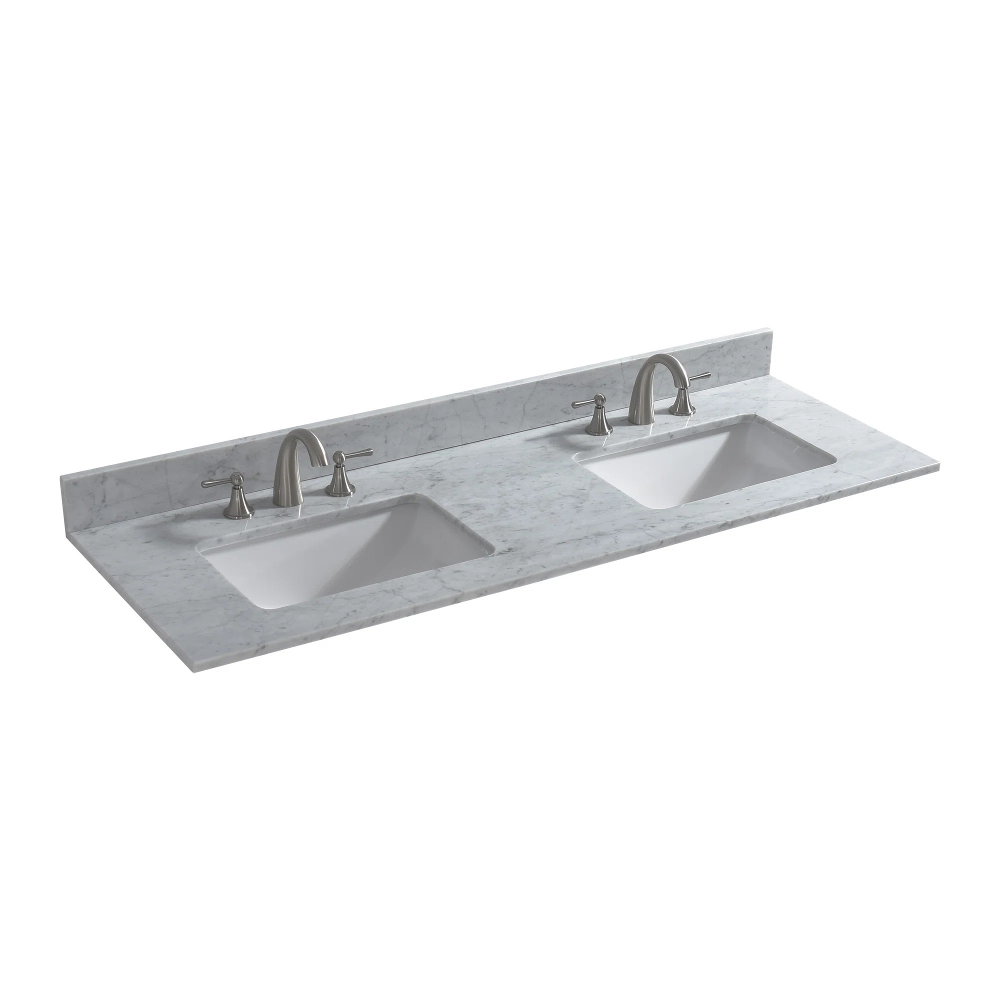 61'' Marble Double Bathroom Vanity Top with Sink | Wayfair North America