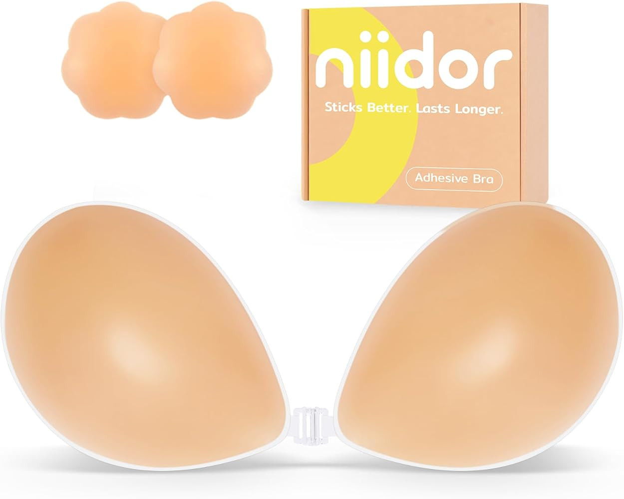 Niidor Adhesive Bra Strapless Ultra Sticky Invisible Push up Silicone Bra Multiple Colors Sizes R... | Amazon (US)