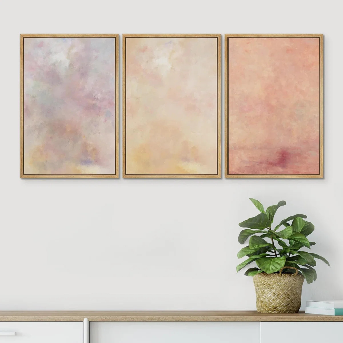 Abstract Colorful Strokes " Abatract Shapes Med-Century " 3 - Pieces | Wayfair North America