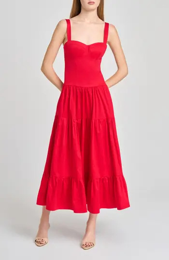 WAYF Melinda Sweetheart Neck Midi Dress | Nordstrom | Nordstrom