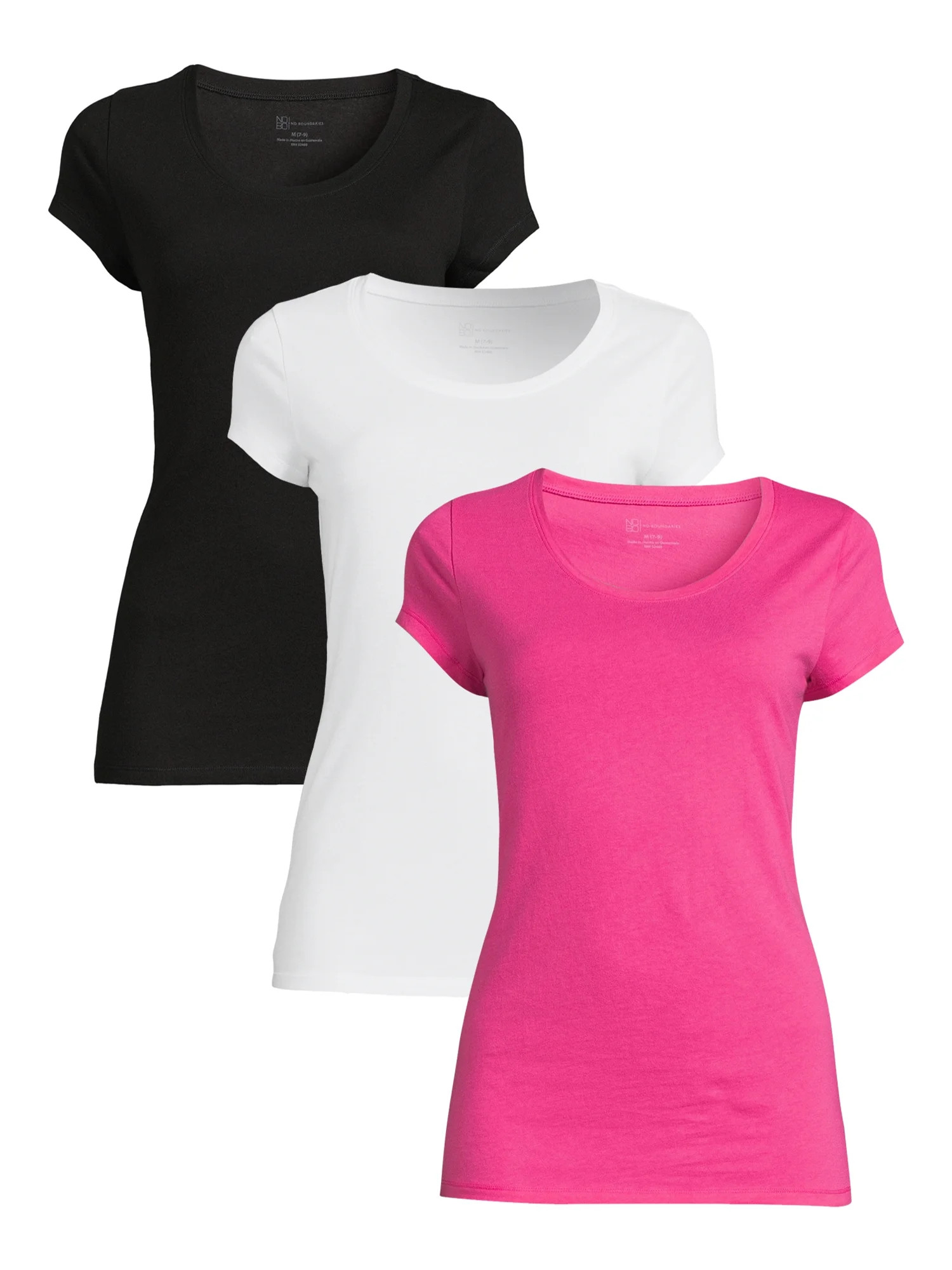 No Boundaries Juniors Everyday Tee with Short Sleeves, 3 Pack | Walmart (US)